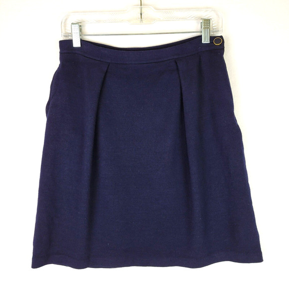 St. John Dresses & Skirts - St. John Womens Knit Pleated Midrise Preppy Short Skirt Size 8 Blue Workwear